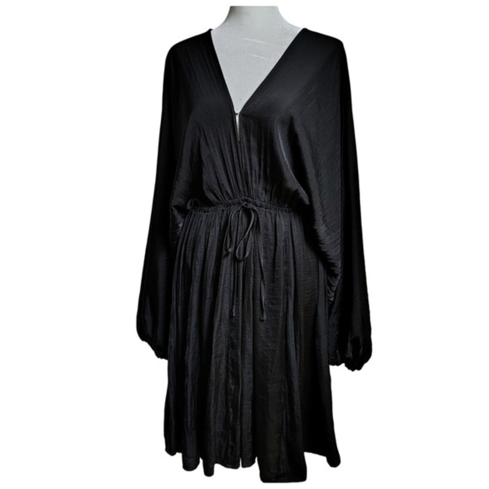 Black Mini Dress Women Large Dolman‎ Sleeve Open Back Whimsigoth Evening Party